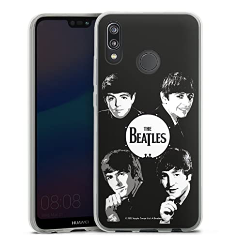 Coque Slim Compatible avec Huawei P20 Lite Coque Ultra Fine Coque en Silicone Ultra Fine The Beatles Logo Black & White - Les Beatles, Paul McCartney, John Lennon, RIngo Starr, George Harrison Coque Slim Compatible avec Huawei P20 Lite Coque Ultra Fine Coque en Silicone Ultra Fine The Beatles Logo Black & White