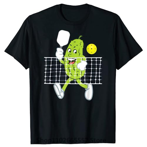 Funny Pickleball Tshirt Pickleball Paddle Shirt T-Shirt Men Tops Shirts Cool T Shirt Cotton Unique Black XXL