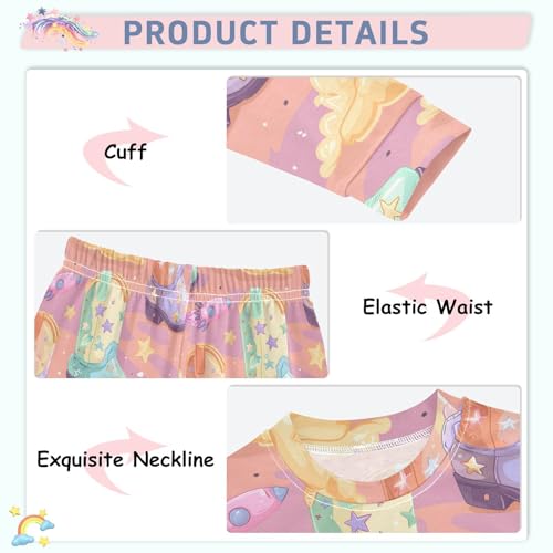 Pajama Sets Long Sleeve Cowboy Boots with Rocket Soft Comfy Sleepwear 2 Piece PJS 3-8T4