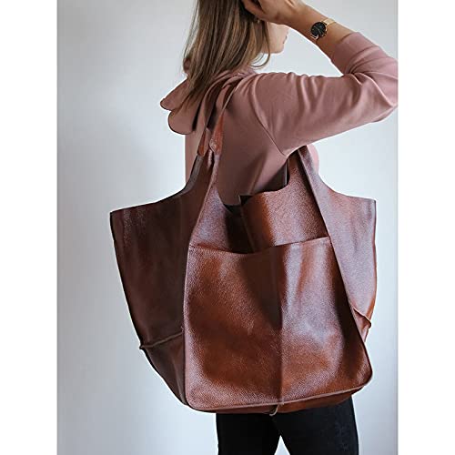 Bolsa tote feminina grande de couro PU bolsa de mão bolsa de mão de ombro bolsa casual bolsa transve
