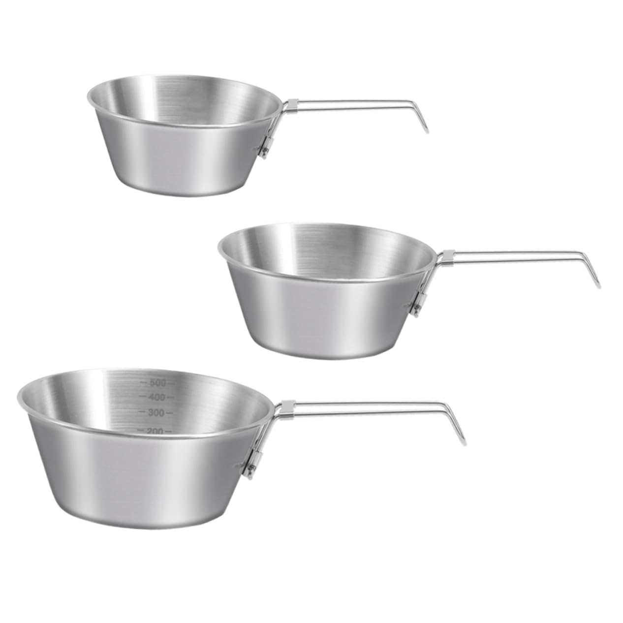 TOYANDONA 2 Set Ciotola Inossidabile Con Pieghevole Per Outdoor E Attività Escursionismo Utensile Per Pranzo 3 Pezzi * 2