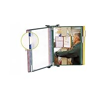 Djois 415101 - Wandmontiertes Metall-Displaysystem Tarifold, A5, 10 Taschen, Blau, 1 Stück, Schützt & Organisiert Dokumente, Sofortzugriff, Erweitert, Hergestellt in Frankreich