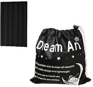 DREAM ART Anywhere Portable Blackout Curtain/Adjustable Blackout Shades/Temporary Blackout Blinds with Suction Cups for Nursery,Children Kids Bedroom or Travel Use,Black,1 pc W51xL71Inch(130X180cm)…
