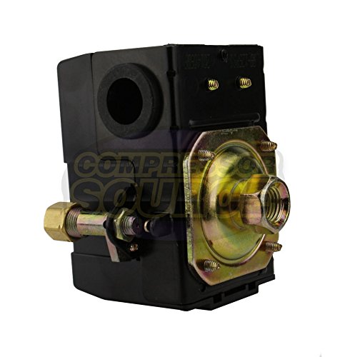 Pressure Switch For Air Compressor 95-125 Psi Single Port Heavy Duty 26A Replaces Hubbell Furnas Square D Siemens Sears Dewalt Craftsman Black Max Jenny Black And Decker #TOP5