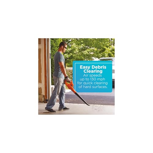 BLACK+DECKER Cordless Leaf Blower with Battery and Charger 20V MAX, Electric Leaf Blower 130 mph Air Speed, Lightweight Design (LSW221) by BLACK+DECKER - Image 4