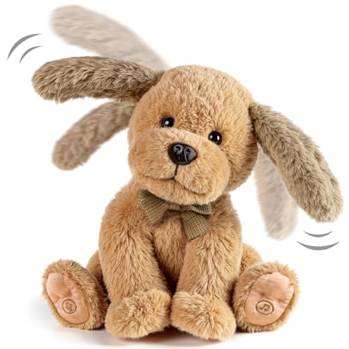 OR OR TU Juguete Electrónico de Peluche Perro para Niños, Mascotas Electrónicas Suaves Perrito Orejas Abanicando Cantando, Repite lo que Dices Juguetes Interactivos de Peluche Perro para Niños 3+ Años