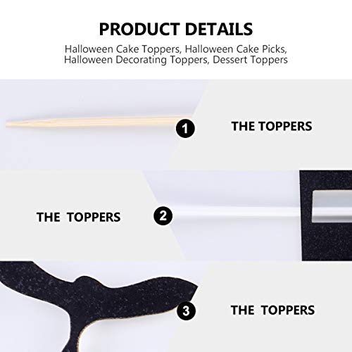 VILLCASE 36 Unidades Decoração de Bolos de Halloween topo de bolo dia das bruxas escolha de coquetel