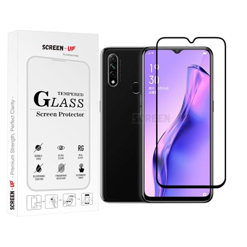 Image of ScreenUp Tempered Glass For Oppo A8 (India) - Ultra Clear, 9H Scratch Resistant, Full Coverage, Easy Install Screen Protector