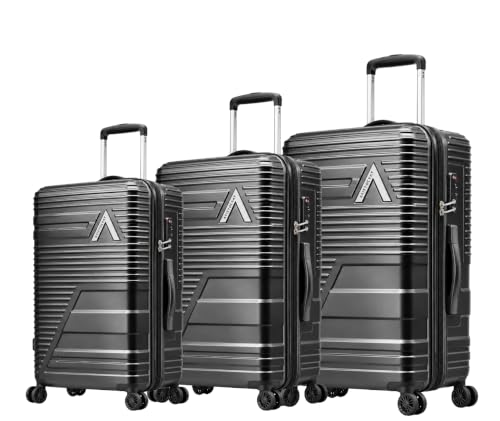 Image of Aristocrat Lineo Polycarbonate (Warm Grey, Set of 3 (55cm /65cm /75cm)) | Shell Luggage with Combination Lock Dual Wheel Antitheft Zipper Spacious Interior