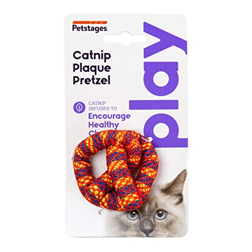 Petstages Catnip Plaque Away Pretzel Dental Cat Chew Toy #TOP1