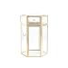 Makeup Brush Holder with Lid,Clear Glass Makeup Brush Organizer Gold Makeup Brush Holder with Free White Pearls
