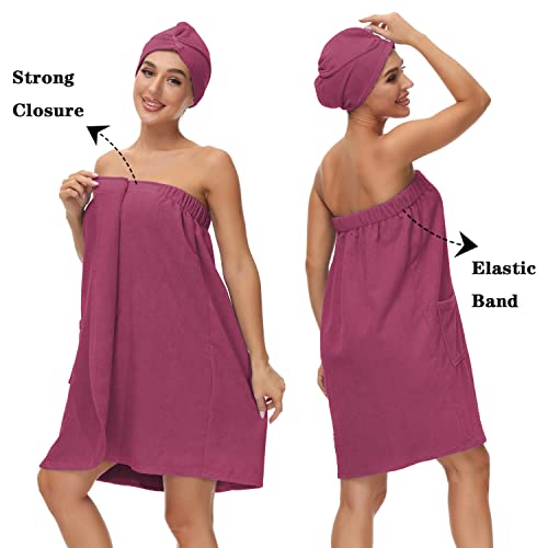 Verve Jelly Bath Wrap Towel Hair Drying Towel Wrap Around Towel for Women Ladies Towelling Bath Robe Cotton Dressing Gown - Image 2