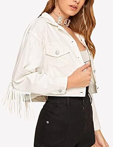 Kissonic Women's Cropped Tassel Fringe 