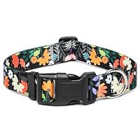Nylon-Hundehalsband – Flamingo-Muster, Größe S (25–38 Cm Halsumfang), Mit Schnellverschluss, Waschbar