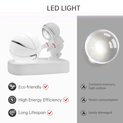 Table Lamp for Kids, 3D Galaxy Crystal Ball Super Soft Illumination LED Small Night Light USB Powered and Button Control Nightlight, Perfect for Gift, Basketball - Image 4