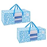 VENO Pack de 2 Bolsas de Mudanza, Almacenaje Extra Grandes, Almacenaje Resistentes, Cajas de Embalaje, Suministros de Mudanza, Lavandería Duraderas para Ropa(Brisa primaveral,Pack de 2)