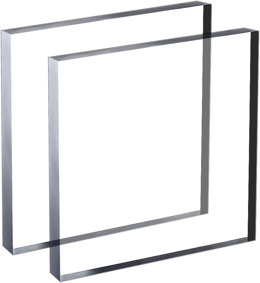 AHANDMAKER 2 Pack 6in Clear Acrylic Square Display Block Polished Pedestal Stand Riser for Anime Figures Game Collectibles Home Office Collectibles Decoration