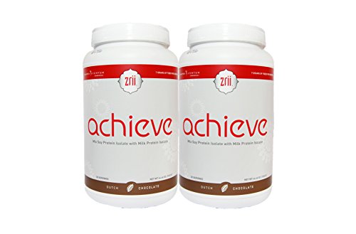 2x Zrii ACHIEVE Mix Soy Protein Isolate with Milk Protein Isolate Dutch Chocolate ( 44.46 ounce )