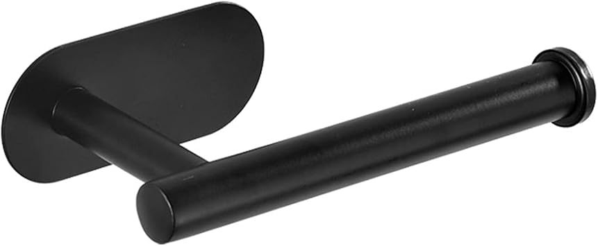 Toilet Paper Holder Self Adhesive - Bathroom Toilet Paper Holder No Drilling Stainless Steel Brushed. Black