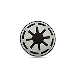 Wappen des Galaktischen Imperiums aus Star Wars, imperiales Logo, PVC-Gummi, 3D-Klettverschluss, Haken & Schlaufe 8 cm weiß