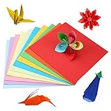 Tamaño: 20 x 20 cm JK Home Origami - Juego de 100 hojas de papel colorido de doble cara para niños, bricolaje, ocio, creativo, 20 x 20 cm, 10 colores