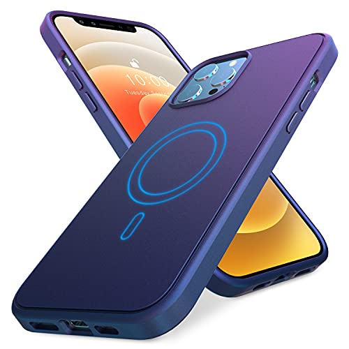 SUPERONE Magnetic Gradient Case for iPhone 12 Pro Max with Mag Safe Charging, [Military Grade Shockproof] Mag Safe Case Designed for 12 Pro Max, Anti-Scratches Protective Cover 6.7 inch Blue