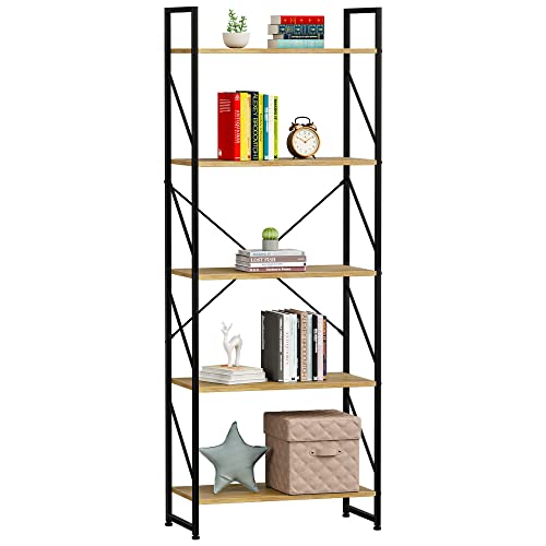 YITAHOME Librería de 5 Niveles, Estante de Libros de pie, Estante de Madera y Estante de Libros de...