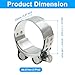 HARSKIYER 4 Pcs T Bolt Hose Clamp, 44-47mm 304 Stainless Steel Adjustable Tube Clamps, Heavy Duty Turbo Pipe Clamps with Socket Wrench for Industrial, Automotive