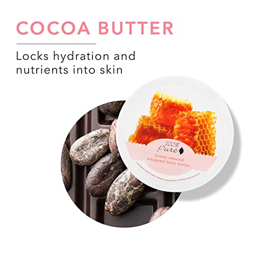 100% Pure Honey Almond Whipped Body Butter, Body Lotion For Dry Skin, Made With Shea Butter, Cocoa Butter, Moisturizing Body Cream, Natural Lotion - 3.4 Oz #TOP3