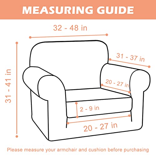 Gcfoir Chair Covers For Living Room Armchair With Cushion Cover Couch Slipcovers Slip Covers For A Chair Stretch Sofa Protectors Cover For Dogs / Pets / Kids (Velvet, Peacock Blue) #TOP2