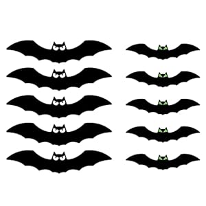 Halloween hangende vleermuizen | Realistische Halloween enge vleermuizen met gloeiende ogen,Houten tuinbord Buitengazondecoraties voor binnen en buiten Leryveo