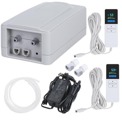 Air Pump Compatible with Select Comfort or Sleep Number Replacement Mattress Pump with 2 Wired Remote Controls 2-Channel Beds Air Mattress Dual Pump - Fit Any Size Mattress - 10 Years Support