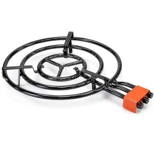 CABLEPELADO Paellero Gas Butano 3 Anillos Quemador 60 cm | Hornillo de Cocina Exterior para Paelleras 60-75 cm | Diseño Estable y Resistente