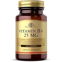 Solgar Vitamin B6 25 mg, 100 Tablets - Supports Energy Metabolism, Heart Health & Healthy Nervous System - B Complex Supplement - Vegan, Gluten Free, Dairy Free, Kosher - 100 Servings