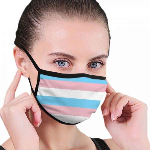 Preisvergleich Produktbild Transgender Pride Flag Männer Frauen Atmungsaktive Bequeme Gesichtsschutzhülle mit elastischem Gurt für die persönliche Gesundheit Verschiedene Verwendung