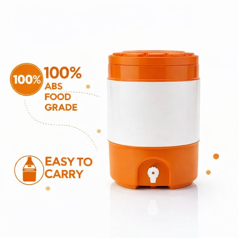 Image of Aqua Cool Water Jug | Long-Lasting Cooling up to 30 Hours | Heavy-Duty Insulated Water Container (Orange, 20 litres)