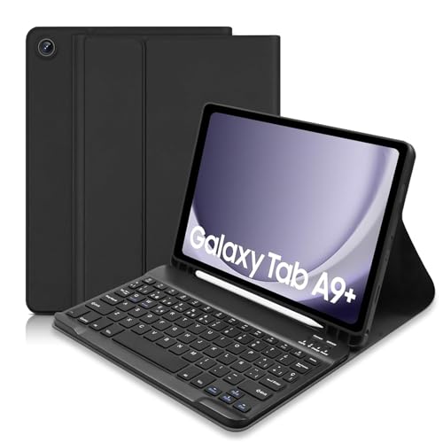 Funda con Teclado para Samsung Galaxy Tab A9+ / A9 Plus 11', Español Ñ Teclado Magnético para...