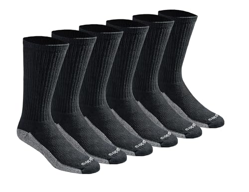 Dickies Men's Dri-tech Original Moisture Control Crew Socks Multipack, Black