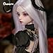 Oueneifs Bubo Bjd Doll 1/4 Fantasy Dark Red Eyes Goat Witch Magic Black Robe Fishbone Chain Girl Dolls Toy for 15+ Year Old