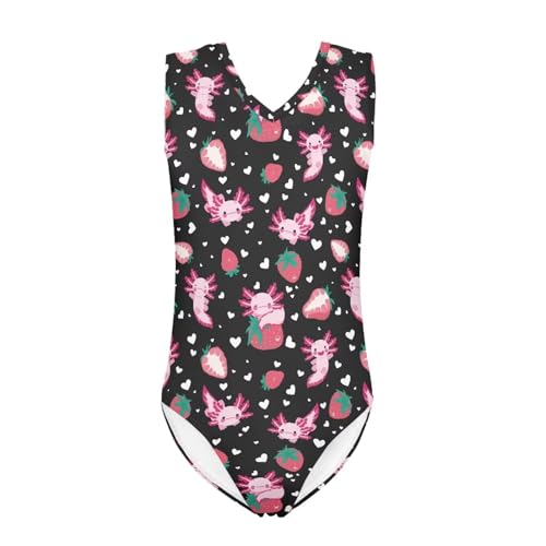 Image of Girls Cartoon Pattern One-Piece Swimsuits Sport Racer Swimwear Beach Bathing Suit, Size 5-14