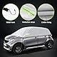 Halbgarage Autoabdeckung Wasserdicht Passend für Smart Forfour 2014-2021, Atmungsaktiv Autoplane Regen Sonne Schnee Auto Abdeckplane Abdeckung Silber