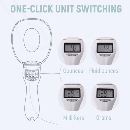 ANYSENT Digital Measuring Spoon, Food Digital Measuring Scoop Scale 800g / 0.1g High Precision with LCD Screen,Household Weighing Scoop for Kitchen and Dog Cat Food (Spoon/2pcs)