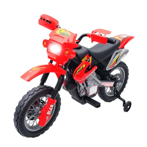 Aosom 6V Kids Motorcycle Electric Motorcycle Dirt Bike Style Ages 5-8 Red
