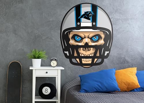 Fan Creations Carolina Panthers NFL Skull Helmet Officially Licensed Wall Decals- 27in x 34in