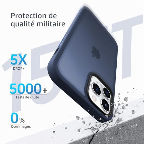 Coque iPhone 11 Pro silicone souple mate avec boutons aluminium