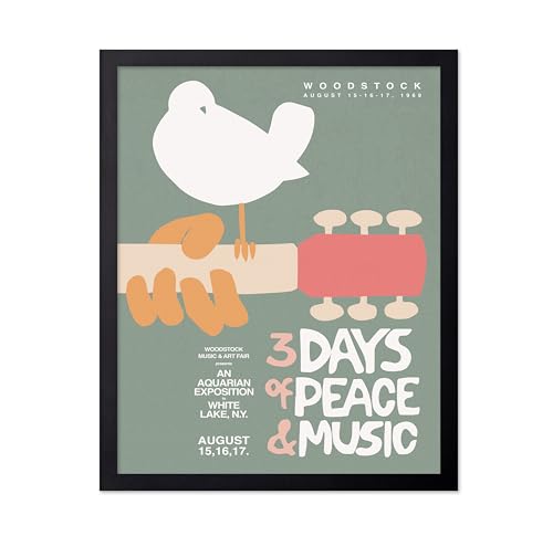 Poster Master 3 Days of Peace & Music Print - Woodstock Poster - Festival Art - Gift for Him, Her & Musician - Chic Decor for Bedroom, Living Room & Studio - 8x10 UNFRAMED Wall Art