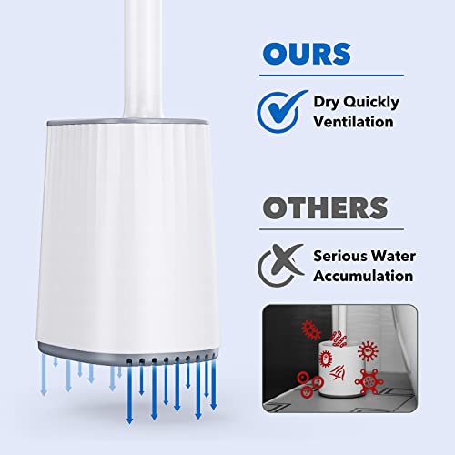 2 Pack Toilet Brush, Toilet Bowl Brush And Holder With Ventilated Holder, Toilet Scrubber With Silicone Bristles, Toilet Cleaner Brush For Deep Cleaning #TOP3