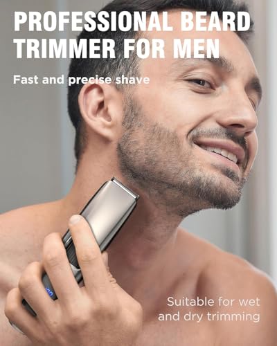 Barttrimmer Herren,Rasierer Herren Elektrisch mit Batterieanzeige, Bartschneider Trimmer Haarschneider mit ZoomRad(1-10mm),Gesichtshaartrimmer Intimrasierer Shaver,Full Body Hair Groomer für Männ,USB