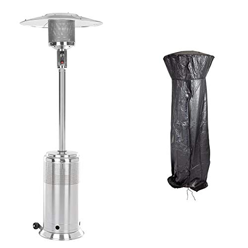 Fire-Sense-Stainless-Steel-Pro-Series-Patio-Heater-with-Wheels-Full-Length-Outdoor-Patio-Heater-Vinyl-Cover-Heavy-10-Gauge-Felt-Lined-Black-Vinyl-Waterproof-Weather-Resistant Fire Sense Stainless Steel Pro Series Patio Heater with Wheels Full Length Outdoor Patio Heater Vinyl Cover Heavy 10 Gauge Felt Lined Black Vinyl Waterproof Weather Resistant