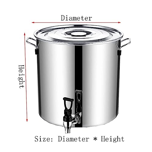 Heavy Duty Stock Pot mit Deckel, 304 Edelstahl-Suppentopf, Induktionskompatibles Kochgeschirr mit Verbundbasis, ungiftiger Küchentopf für Eintöpfe, Brühen, Konserven, Haus- und Restaurantgebrauch